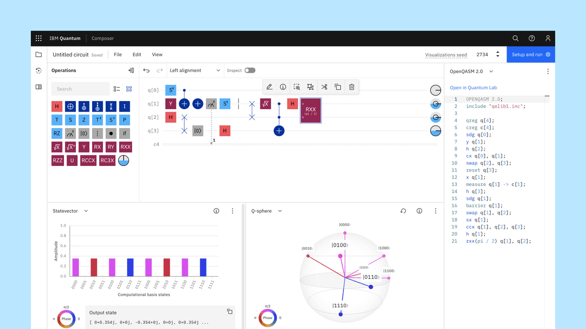 IBM Quantum Composer product dashboard